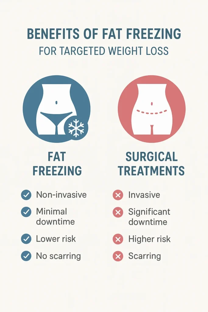 graphic showing the benefits of fat freezing Mitcham