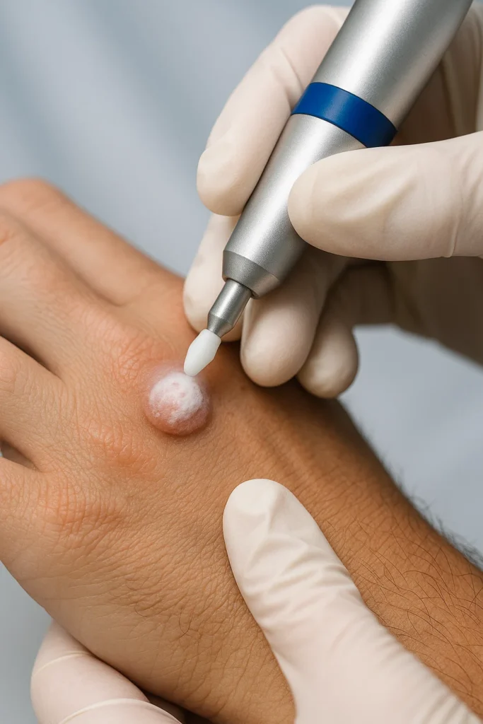 example of wart removal Mitcham using cryopen