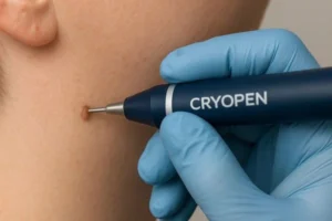 Person receiving skin tag removal Mitcham